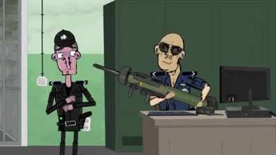 10000 % Legit video of the polish police officer firing a rocket launcher inside his office 🇵🇱😎💪🚀💥💥💥