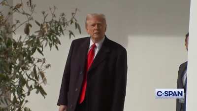 Trump disgracefully leaving the national prayer service after getting called out by Bishop Mariann Edgar for his disgraceful actions