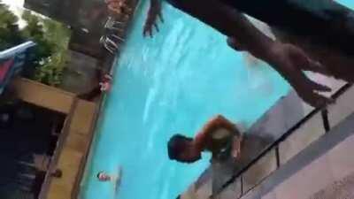 Suplexing your friend into the pool