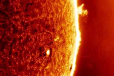 A time-lapse video of the sun I captured from my backyard using a refractor telescope and h-alpha filter