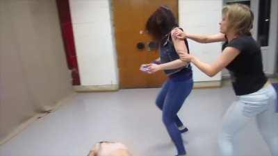 Russian women backstage brawls