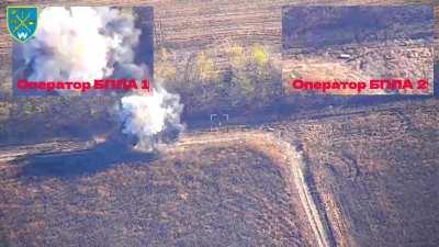 Possible Brimstone hit on russian UAV team 