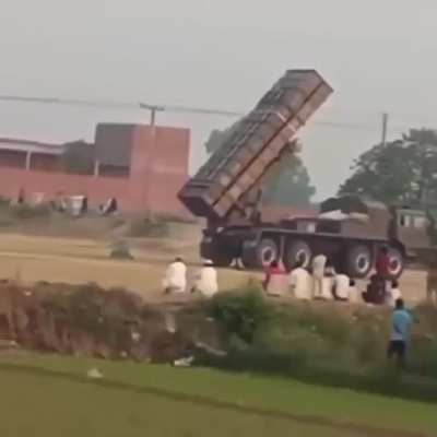 Pakistan Army launching Rockets on India from a civilian location as part of ongoing Indo-Pak Skirmishes
