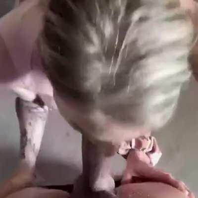 Pretty Blonde Sucking Cock