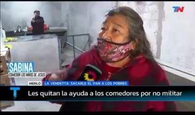 La municipalidad de Merlo le cortó la ayuda al comedor luego que se negara a llenar planillas de afiliación