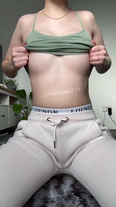 Cheeky slow motion titty drop