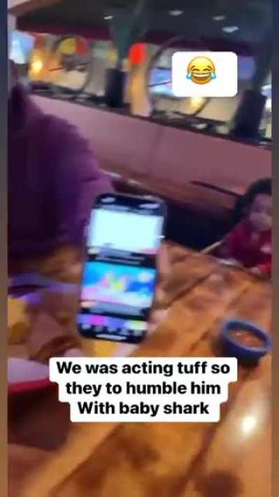 Kid tryin to act tough