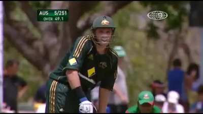 Hussey to white: 

don't hit another three, don't hit another three 4s and 6s please
