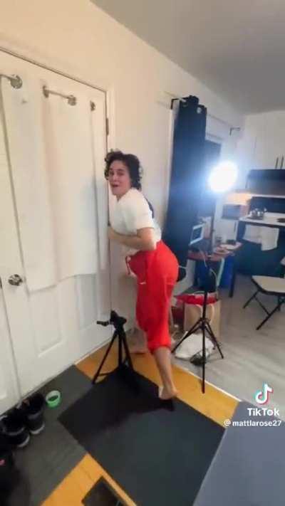 Man and woman backvault challenge