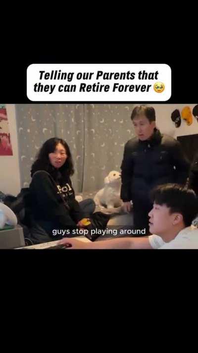 Imagine this Feeling telling your parents that they can Retire💫