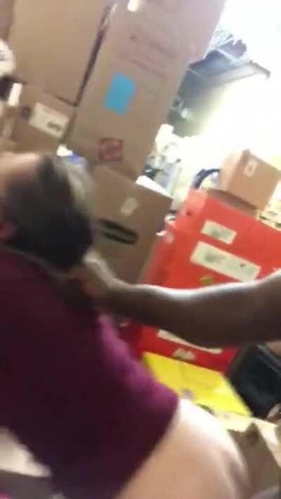 Banging coworker in storageroom