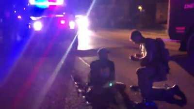 EXTREMELY GRAPHIC: Up-close footage of one of the men who tried to attack a man who was on the ground but armed with a semi-auto rifle. Half of his upper arm was blown off.