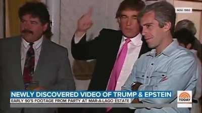 November 1992. Donald Trump is filmed partying with Jeffrey Epstein.