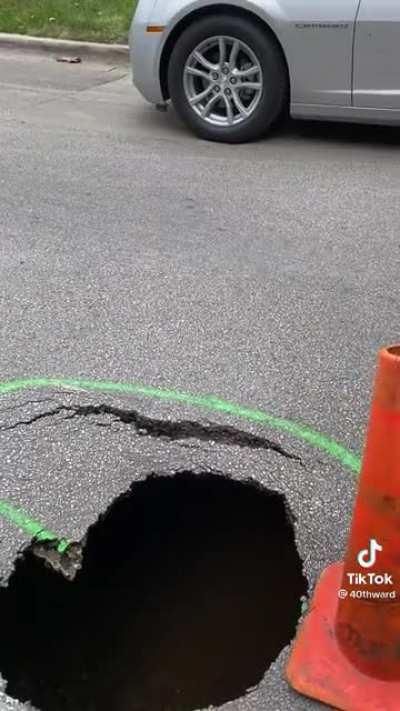 I secured the area around the giant sinkhole boss!
