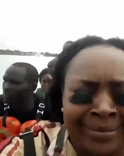 wearing long eyelashes on a windy boat ride