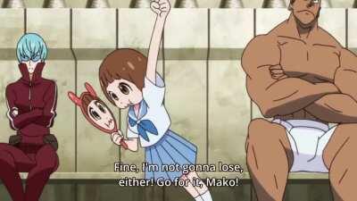 Mako cheering herself [Kill la Kill]