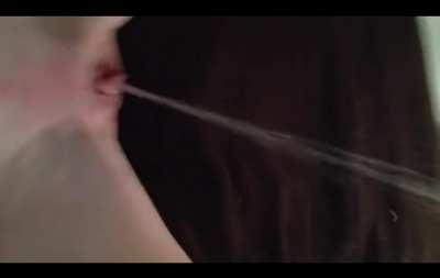 she squirts while sucking cock