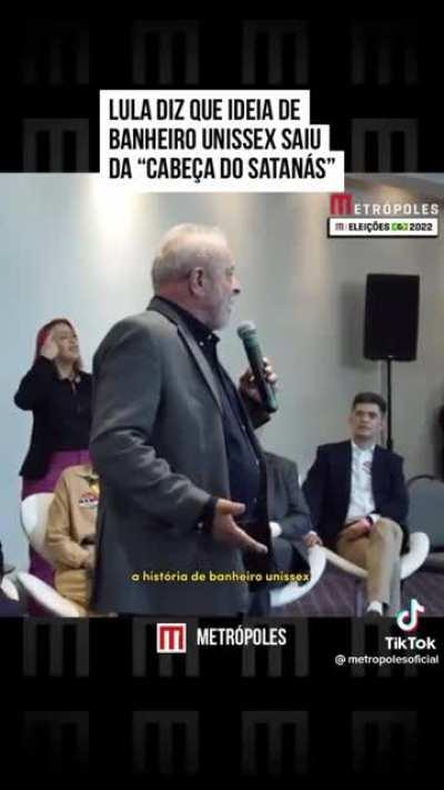 Lula diz que ideia de banheiro unissex saiu da 