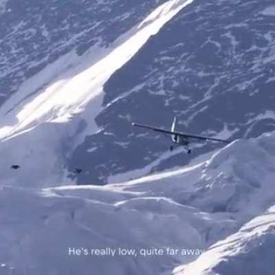 Amazing landing on an aroplane with flying suit