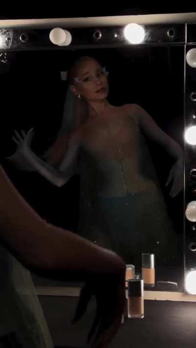 Getting ready for her performance at the Met Gala