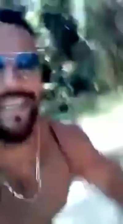 Filming himself while cycling