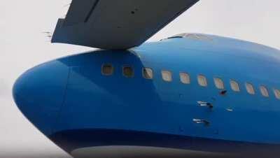 Aircraft Damage at Schipol Airport.