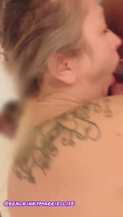 Hubby taking advantage of my pussy while I get our friends cock ready to pound me 🥵