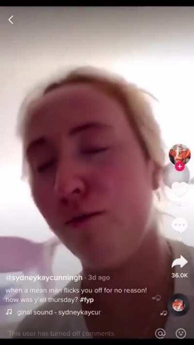 Flicked off for no reason? That's almost a war crime 😰