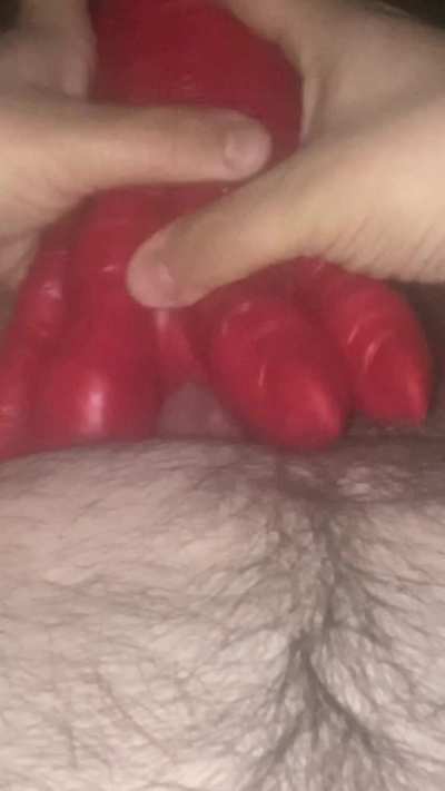 (27) Using Duke’s paw after a couple hours of edging.