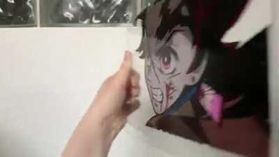 I made a Tanjiro glasspainting. Took forever though