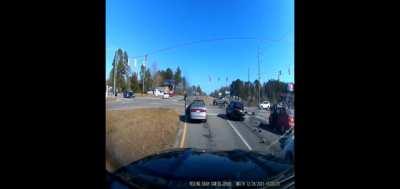 Drunk driver plows into 9 cars at a stoplight.