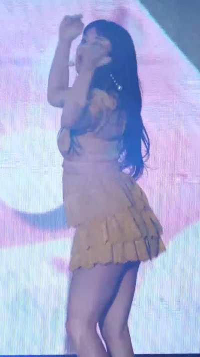 Chaeyoung - long hair, short yellow dress, dtna