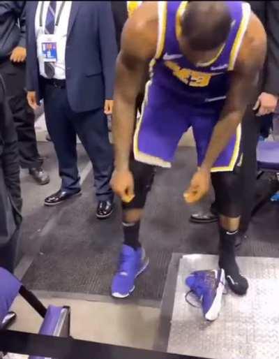 LeBron gives game worn shoes to kid after lakers break assist record