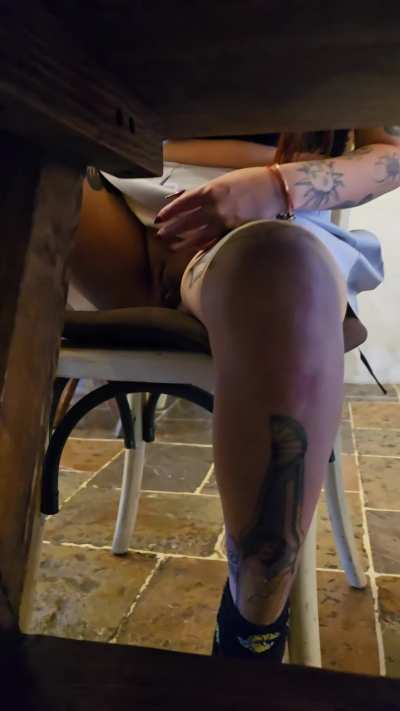 Sneaky flashing at the restaurant
