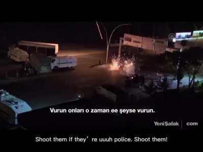 Police vs Army | Footage of the police shooting at the military and the military killing police and civilians during the Turkish coup
