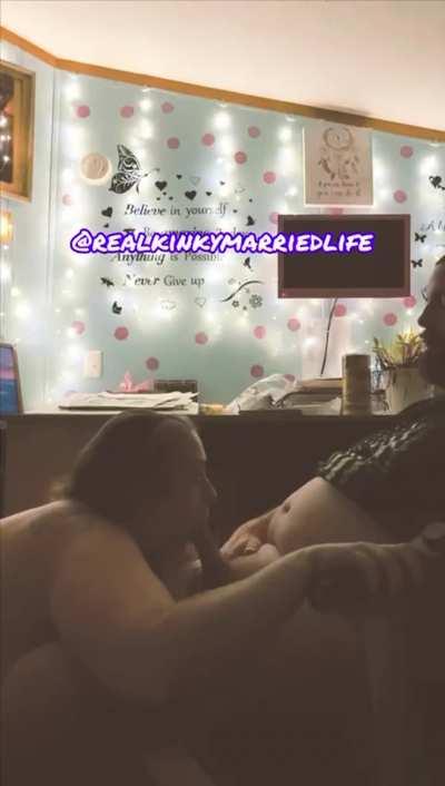 I love the taste of my pussy on his cock! I love it even more when it's not my pussy 😈 (M/F)