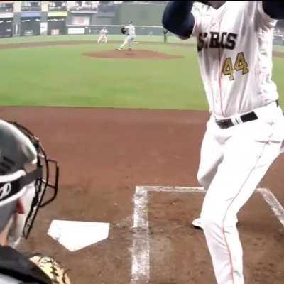 [Highlight] [Highlight] Umpire view of Dylan Cease throwing a 98mph Fastball and 81mph Knuckle Curve past Yordan Alvarez