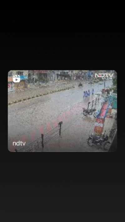 Hit & Run - speeding car hits biker & pedestrians in Karnataka, India.