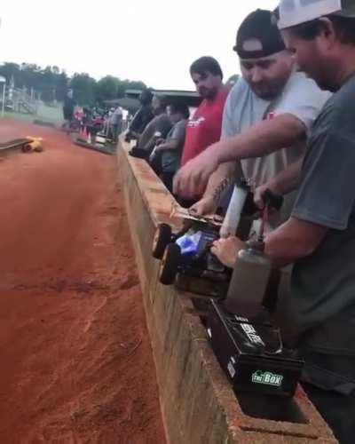 They don’t mess around! Pit stop