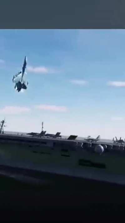 Fighter jet does a touch-and-go, without the touch