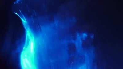 How the sand glows when it's stepped on