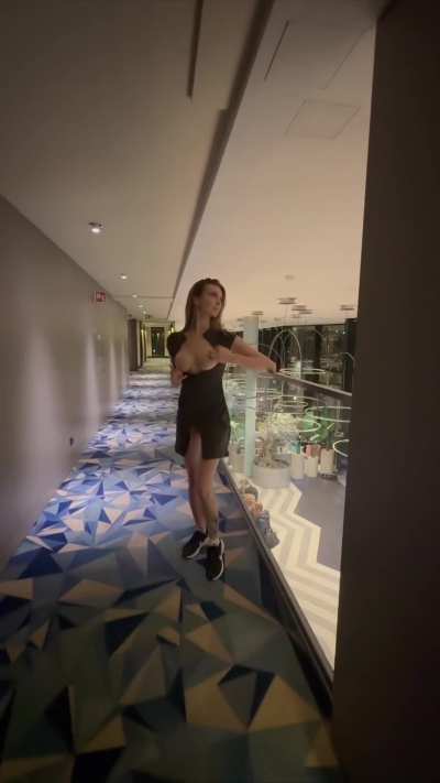 Right above reception and entrance