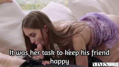 Keeping his friend busy