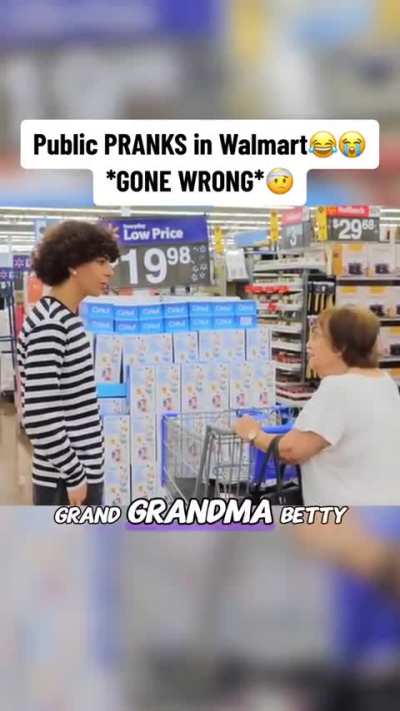 Lil broccoli head picks on old people in store 🥦