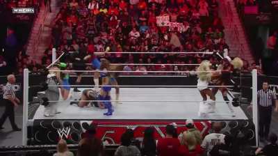 Aksana fighting with the Bella Twins