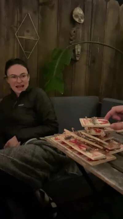 A quiet game of mousetrap jenga