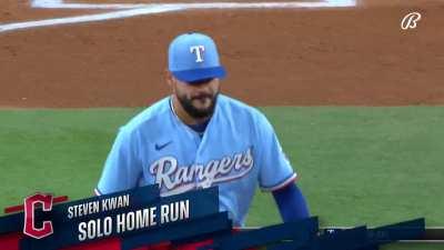 [Highlight] [Highlight] Steven Kwan crushes his first leadoff homer of his career 407 feet