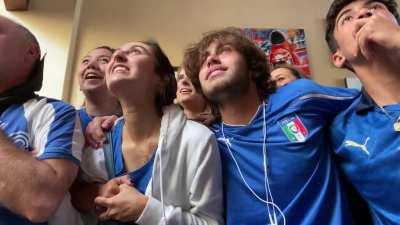 Reactions today when Italy won the semi finals of the Euro on penalties