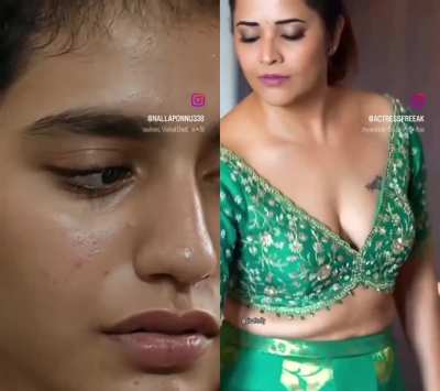 Anasuya is Seducing Priya Prakash Varrier to fuck her nudely as a Dominant at her guest house