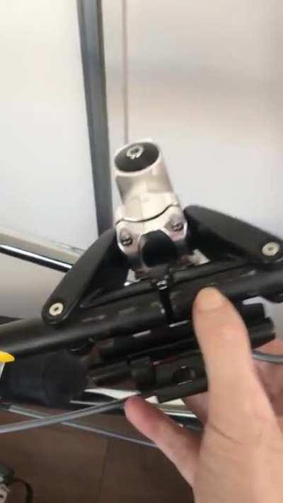 Just in case you wanted to see a foldable handlebar in action.